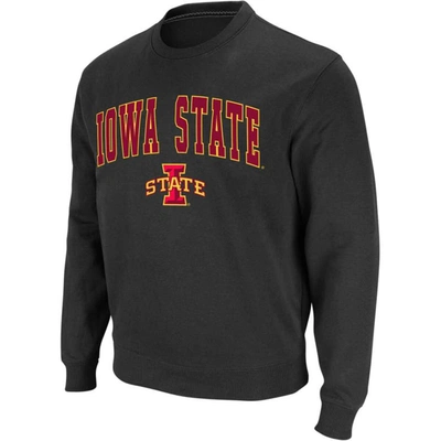 Colosseum Men's Charcoal Iowa State Cyclones Arch Logo Crew Neck Sweatshirt