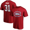 FANATICS FANATICS BRANDED CAREY PRICE RED MONTREAL CANADIENS TEAM AUTHENTIC STACK NAME & NUMBER T-SHIRT