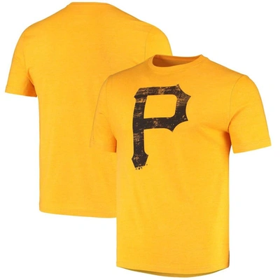 Fanatics Branded Gold Pittsburgh Pirates Weathered Official Logo Tri-blend T-shirt