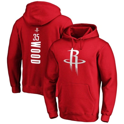 FANATICS FANATICS BRANDED CHRISTIAN WOOD RED HOUSTON ROCKETS PLAYMAKER NAME & NUMBER FITTED PULLOVER HOODIE