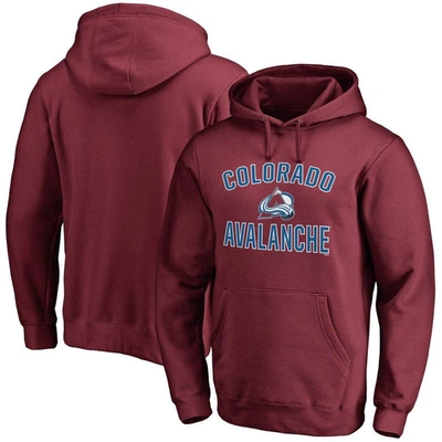 FANATICS FANATICS BRANDED BURGUNDY COLORADO AVALANCHE TEAM VICTORY ARCH FITTED PULLOVER HOODIE
