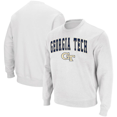 Colosseum Men's White Georgia Tech Yellow Jackets Arch Logo Tackle Twill Pullover Sweatshirt