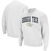 Colosseum Men's White Georgia Tech Yellow Jackets Arch Logo Tackle Twill Pullover Sweatshirt In White