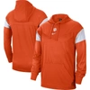 NIKE NIKE ORANGE CLEMSON TIGERS SIDELINE JERSEY PULLOVER HOODIE