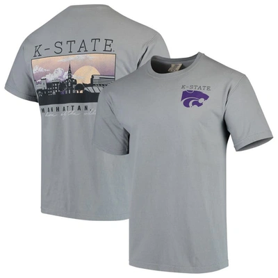 Image One Men's Gray Kansas State Wildcats Team Comfort Colors Campus Scenery T-shirt