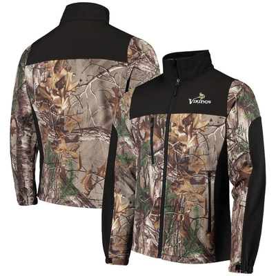 Dunbrooke Men's  Realtree Camo And Black Minnesota Vikings Circle Hunter Softshell Full-zip Jacket In Realtree Camo,black