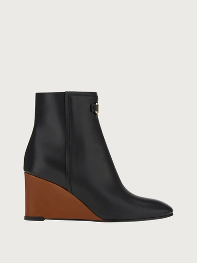 Ferragamo Women's Catuja Wedge Heel Booties In Black