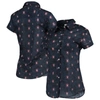 Foco Navy Houston Astros Floral Button Up Shirt In Navy