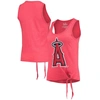 MAJESTIC MAJESTIC THREADS RED LOS ANGELES ANGELS SCOOP NECK RACERBACK SIDE TIE TRI-BLEND TANK TOP