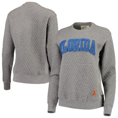 Pressbox Heathered Gray Florida Gators Moose Applique Quilted Crewneck Sweatshirt In Heather Charcoal