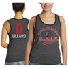 MAJESTIC MAJESTIC THREADS DAMIAN LILLARD BLACK PORTLAND TRAIL BLAZERS NAME AND NUMBER TRI-BLEND TANK TOP