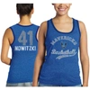 Majestic Women's  Threads Dirk Nowitzki Royal Dallas Mavericks Name And Number Tri-blend Tank Top In Royal