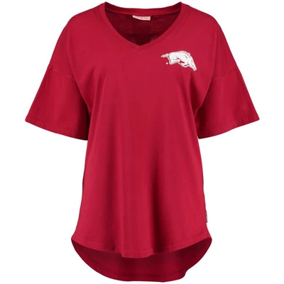 Spirit Jersey Women's Cardinal Arkansas Razorbacks  Oversized T-shirt