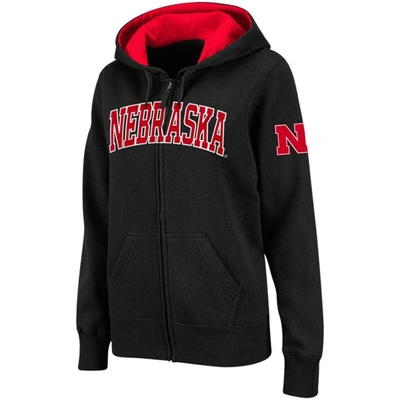 Colosseum Women's Stadium Athletic Black Nebraska Huskers Arched Name Full-zip Hoodie