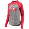 G-III 4HER BY CARL BANKS G-III 4HER BY CARL BANKS HEATHERED GRAY/RED TAMPA BAY BUCCANEERS CHAMPIONSHIP RING PULLOVER HOODIE