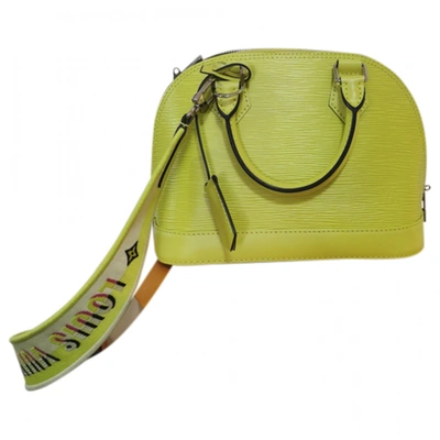Pre-owned Louis Vuitton Alma Bb Leather Handbag In Yellow