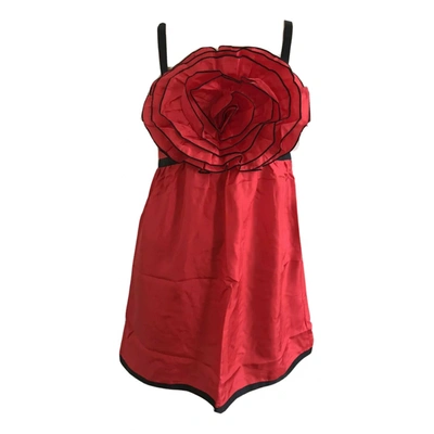 Pre-owned Lipsy Silk Mini Dress In Red