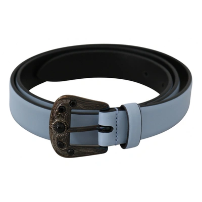 Pre-owned Dolce & Gabbana Leather Belt In Blue