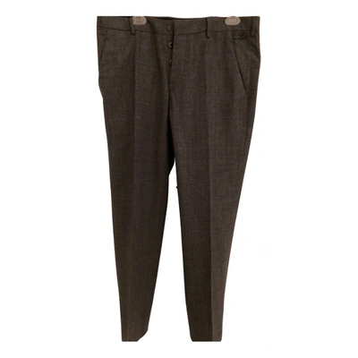 Pre-owned Prada Trousers In Grey