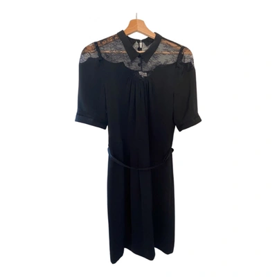 Pre-owned Claudie Pierlot Lace Mini Dress In Black