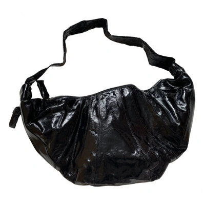 Pre-owned Lemaire Croissant Linen Handbag In Black