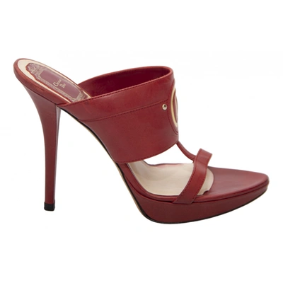 Pre-owned Dior Leather Sandals In Red
