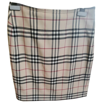Pre-owned Burberry Wool Mid-length Skirt In Beige