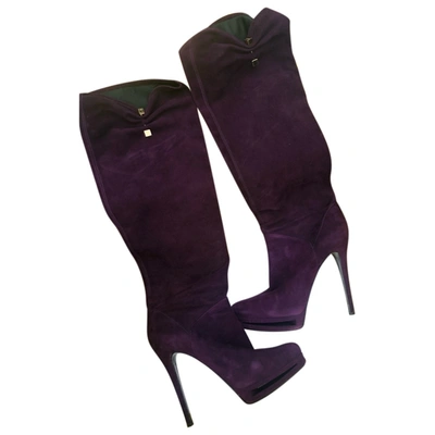 Pre-owned Le Silla Boots In Purple