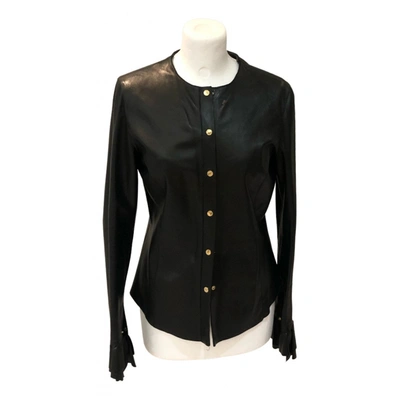 Pre-owned Gucci Leather Top In Black