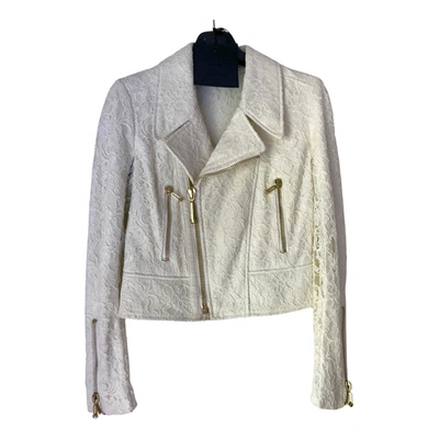 Pre-owned Philipp Plein Leather Jacket In White