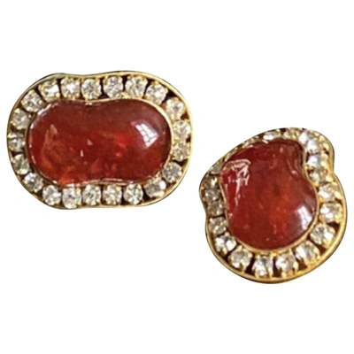 Pre-owned Chanel Gripoix Earrings In Red