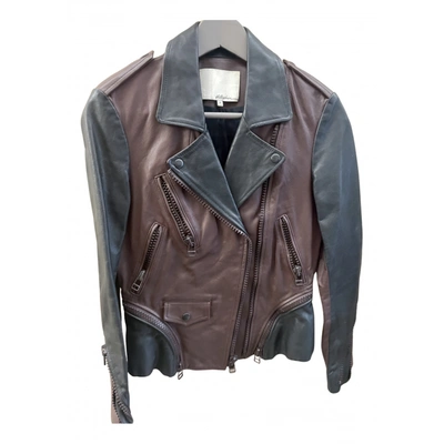 Pre-owned 3.1 Phillip Lim / フィリップ リム Leather Biker Jacket In Burgundy