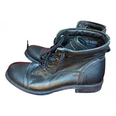 Pre-owned Levi's Leather Boots In Black