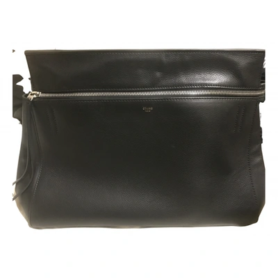 Pre-owned Celine Edge Leather Handbag In Black