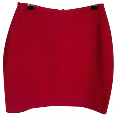 Pre-owned Herve L Leroux Mini Skirt In Red