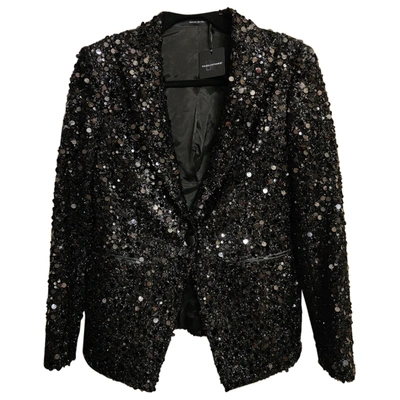 Pre-owned Tagliatore Glitter Blazer In Black