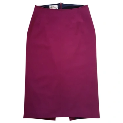 Pre-owned Blumarine Wool Mid-length Skirt In Burgundy