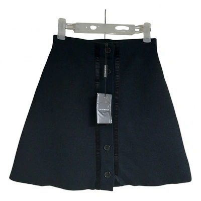 Pre-owned Armani Collezioni Wool Skirt In Black