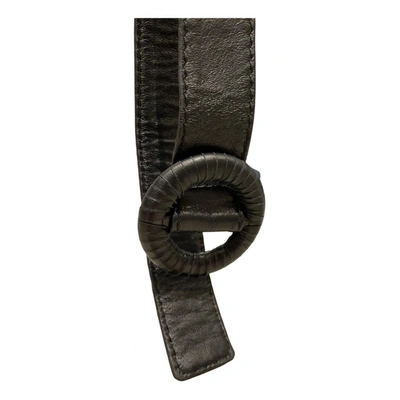 Pre-owned Agnona Leather Belt In Black