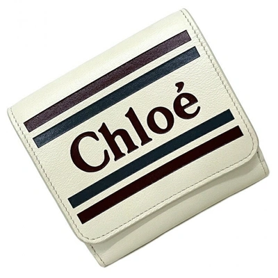 Pre-owned Chloé Leather Wallet In White