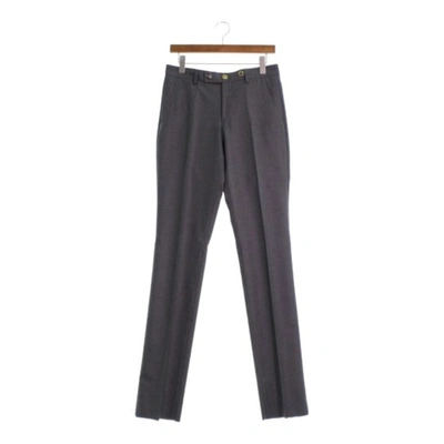Pre-owned Burberry Wool Trousers In Grey