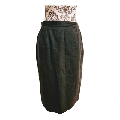 Pre-owned Valentino Wool Mid-length Skirt In Grey