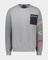 Paul & Shark Organic Cotton Sweatshirt Winter Fleece With Printed Logo In Grey