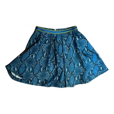 Pre-owned Pinko Wool Mini Skirt In Blue