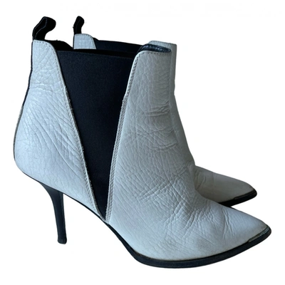 Pre-owned Acne Studios Leather Ankle Boots In White