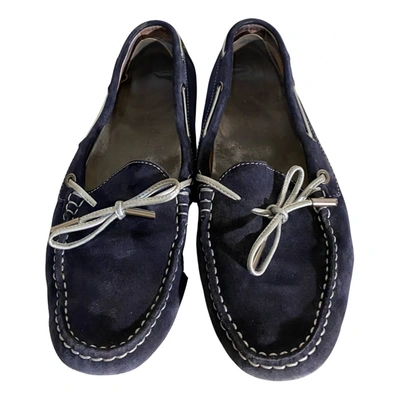 Pre-owned Tod's Gommino Flats In Blue
