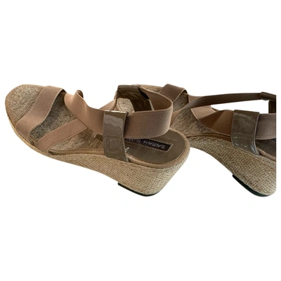 Pre-owned Sarah Summer Cloth Sandals In Beige