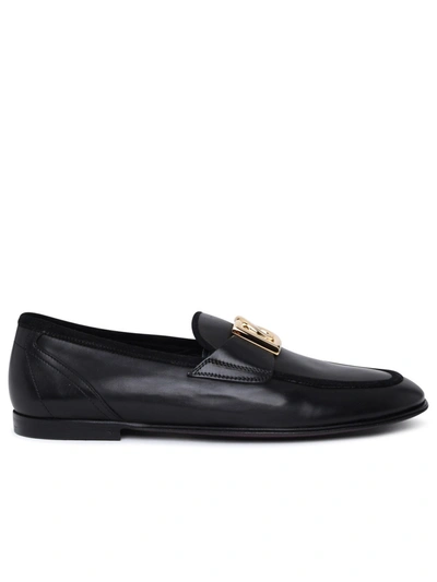 Dolce & Gabbana Black Leather Aristo Loafers