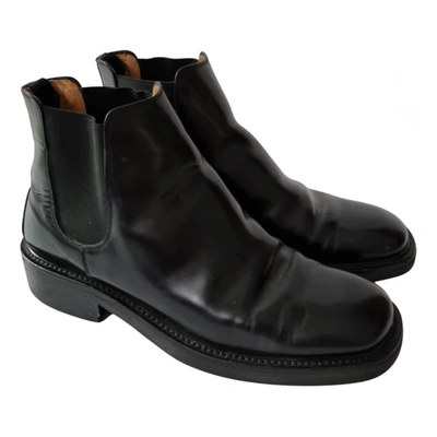 Pre-owned Pollini Patent Leather Boots In Black