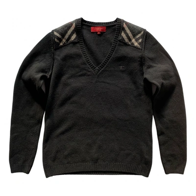 Pre-owned Burberry Wool Jumper In Black